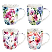 Ceramic Mug Set of 4: Seeds of Love