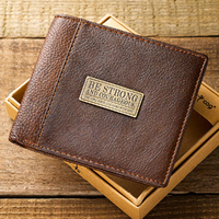 Men's Genuine Leather Wallet: Be Strong and Courageous