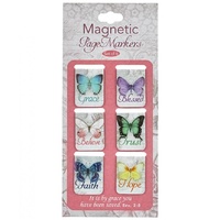 Bookmark Magnetic: It is By Grace You Have Been Saved (Coloured Butterflies) (Set Of 6)