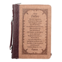 The Lord's Prayer Brown Two-tone Faux Leather Classic Bible Cover