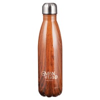 Water Bottle 500ml Stainless Steel: Man of God....Wood Grain Design (Vacuum Sealed)