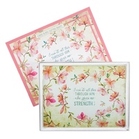 Large Glass Cutting Board: I Can Do All This Floral (Philippians 4:13)