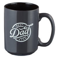 Ceramic Mug: Best Dad Ever, Black/White, 1 Timothy 6:11