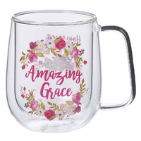 Amazing Grace Double-walled Glass Coffee Mug