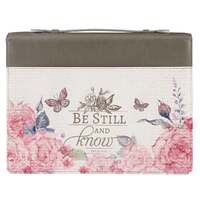 Faux Leather Bible Cover - Be Still And Know (Medium)