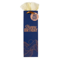 Happy Birthday Blue Sunset Bottle Gift Bag