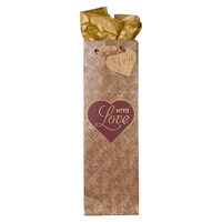 With Love Burgundy and Gold Bottle Gift Bag