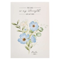 My Strength and My Song Blue Floral Notepad - Psalm 118:14