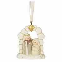 Christmas Ornament: Holy Family in Creche, Resin