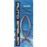 Auto Emblem - Fish Plain Large Silver