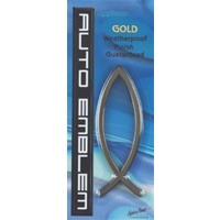 Auto Emblem - Fish Plain Gold Large