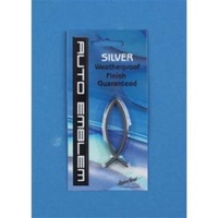 Auto Emblem - Fish Plain Small Silver