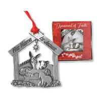 Pewter Ornament: His Name is Jesus