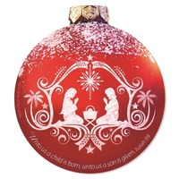 Ornament Magnet Red: Unto Us a Child Is Born