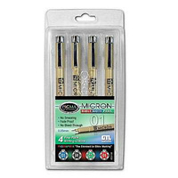 Pigma Micron 01 Bible Note Taking Pens Set: Blue Black Green & Red