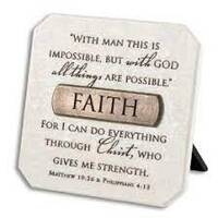Faith - Plaque (Polyresin) Matthew 19:26