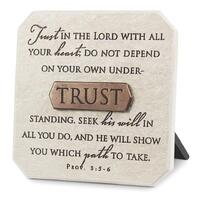 Plaque Cast Stone/Bronze Trust In The Lord
