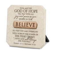 Bronze Title Bar Cast Stone Plaque: Believe