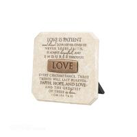 Bronze Title Bar Cast Stone Plaque: Love