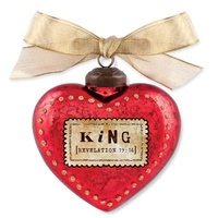 Glass Ornament Vintage Hearts: King (Revelation 19:16)