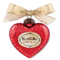 Glass Ornament Vintage Hearts: Messiah (John 20:31)