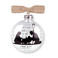 Christmas Glass Ornament: Holy Family Nativity (Luke 2:11)