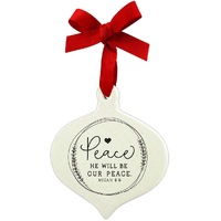 ORNAMENT DOODLE PEACE RIBBON HANG