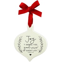 ORNAMENT DOODLE JOY RIBBON HANG
