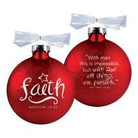 CHRISTMAS ORNAMENT FAITH SWIRL RIBBON 4"