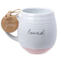 Mug Textured White - Loved