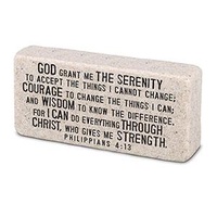 Cast Stone Plaque Scripture Stone - Serenity