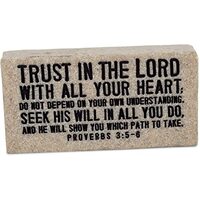 Cast Stone Plaque Scripture Stone - Trust