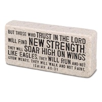 PLAQUE-CAST STONE-SCRIPTURE BLOCK-STRENGTH