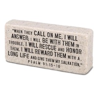 PLAQUE-CAST STONE-SCRIPTURE BLOCK-CALL ON ME