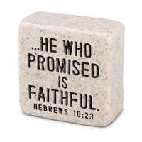 Stone Scripture Block: Faithful (Hebrews 10:23)