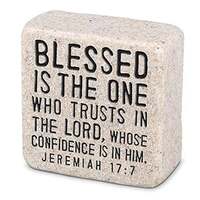 Cast Stone Plaque Scripture Stone - Blessed