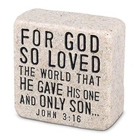 Cast Stone Plaque Scripture Stone - God's Love