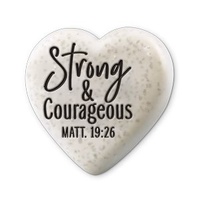 Cast Stone Sentiment Heart - Strong & Courageous