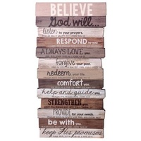 Stacked Word Wall Plaque: Believe, Mdf/Paper, Medium