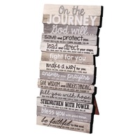 Tabletop Plaque: Journey, Small Stacked Wood (Various Scriptures)