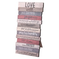 Stacked Word Wall Plaque: Love, Mdf/Paper, Desktop