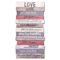 Stacked Word Wall Plaque: Love, Mdf/Paper, Medium