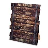 Industrial Farmhouse Plaque: His Promises, Wood Planks