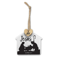 ORNAMENT STABLE TAG JESUS TWINE HANGER
