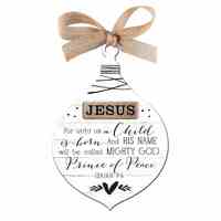 Christmas Ornament: Jesus, Metallic (Mdf/Resin)