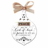 Christmas Ornament: Peace, Metallic (Mdf/Resin)