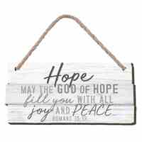 Christmas Ornament: Hope, Stacked Wood, Natural Gray (Mdf)