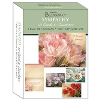 Boxed Cards: Sympathy Flowers (12 cards, 3 each of 4 designs)