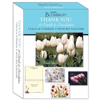 Boxed Cards: Thank You Flowers (12 cards, 3 each of 4 designs)