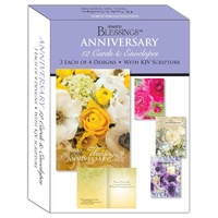 Boxed Cards: Anniversary Floral (12 cards, 3 each of 4 designs)